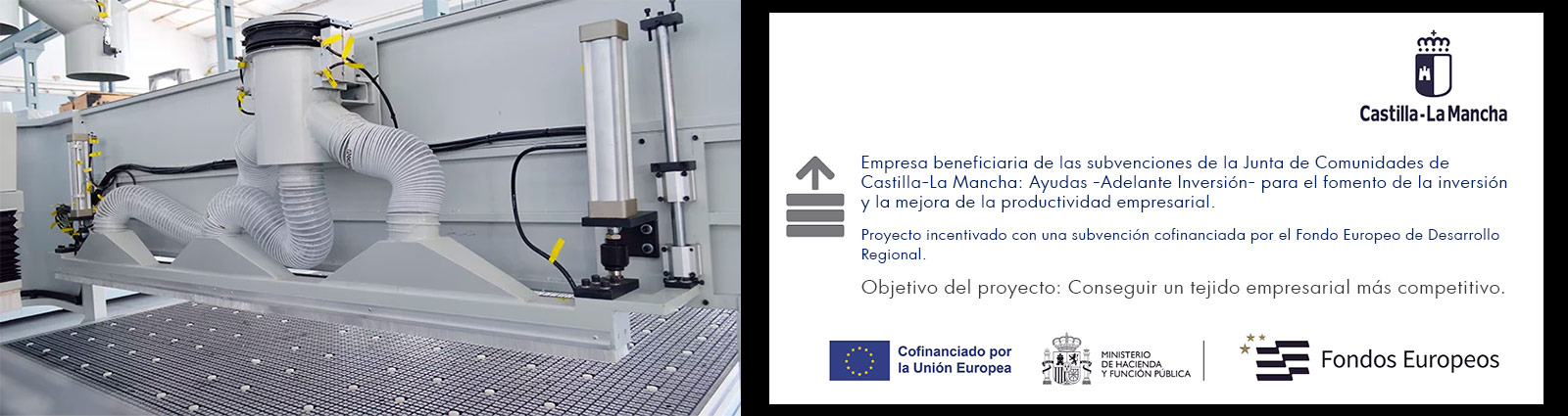 Somos una empresa beneficiaria de las subvenciones de la Junta de Comunidades de Castilla-La Mancha.